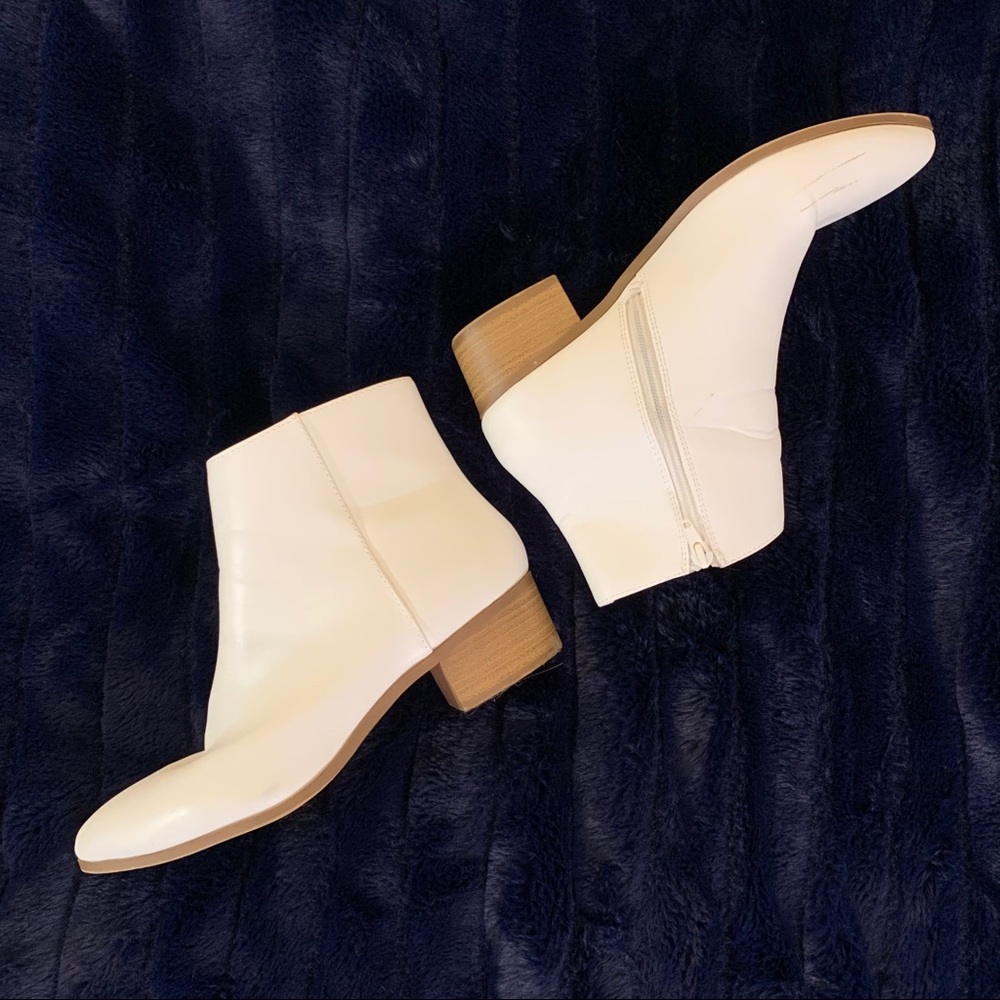 City Classified white faux leather ankle bootie